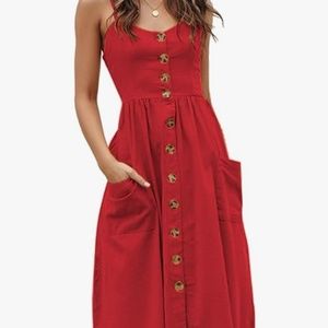 NWT Red Dress with Buttons